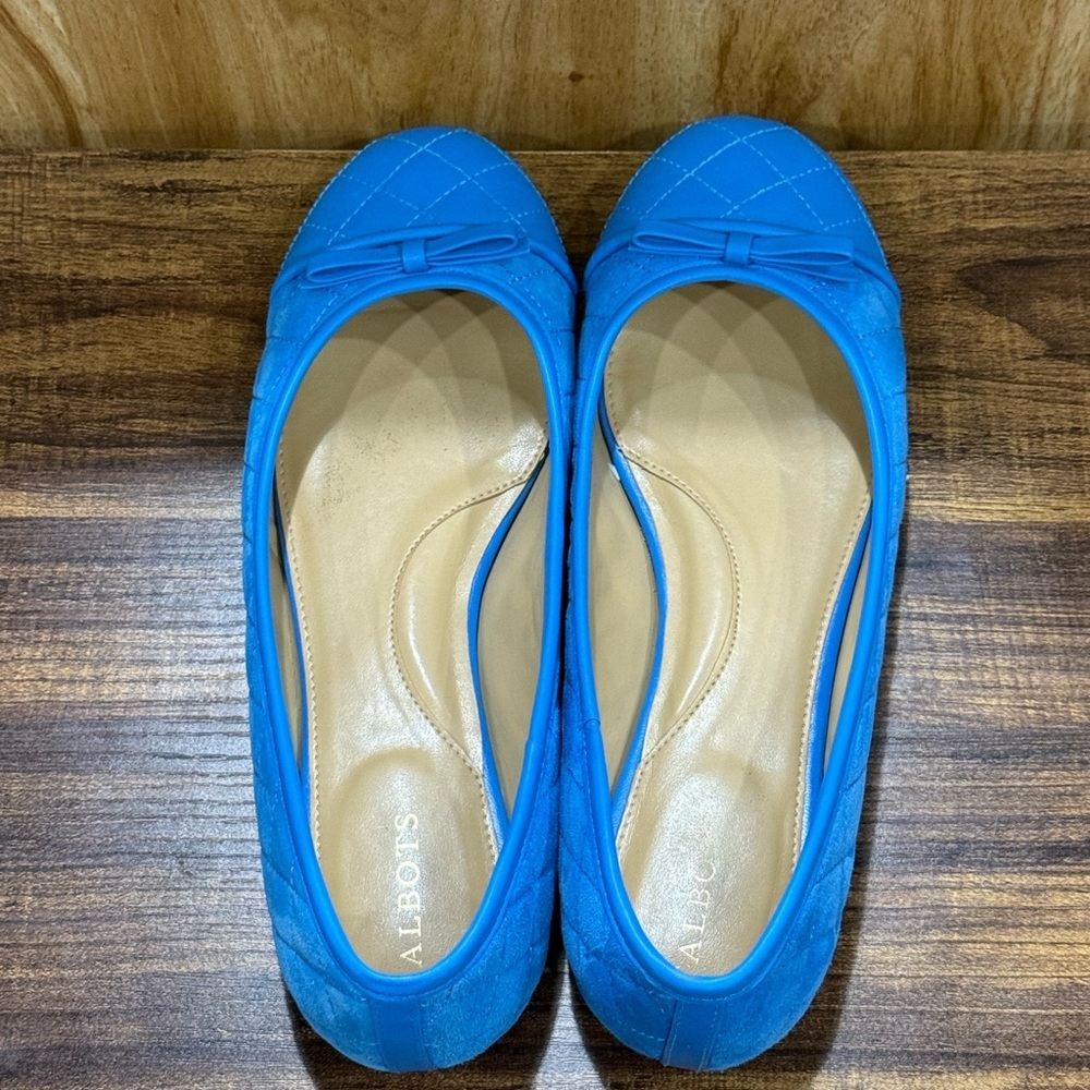 Talbots BLAIR CAP TOE QUILTED BALLET FLATS - SUEDE - Picture 5 of 8